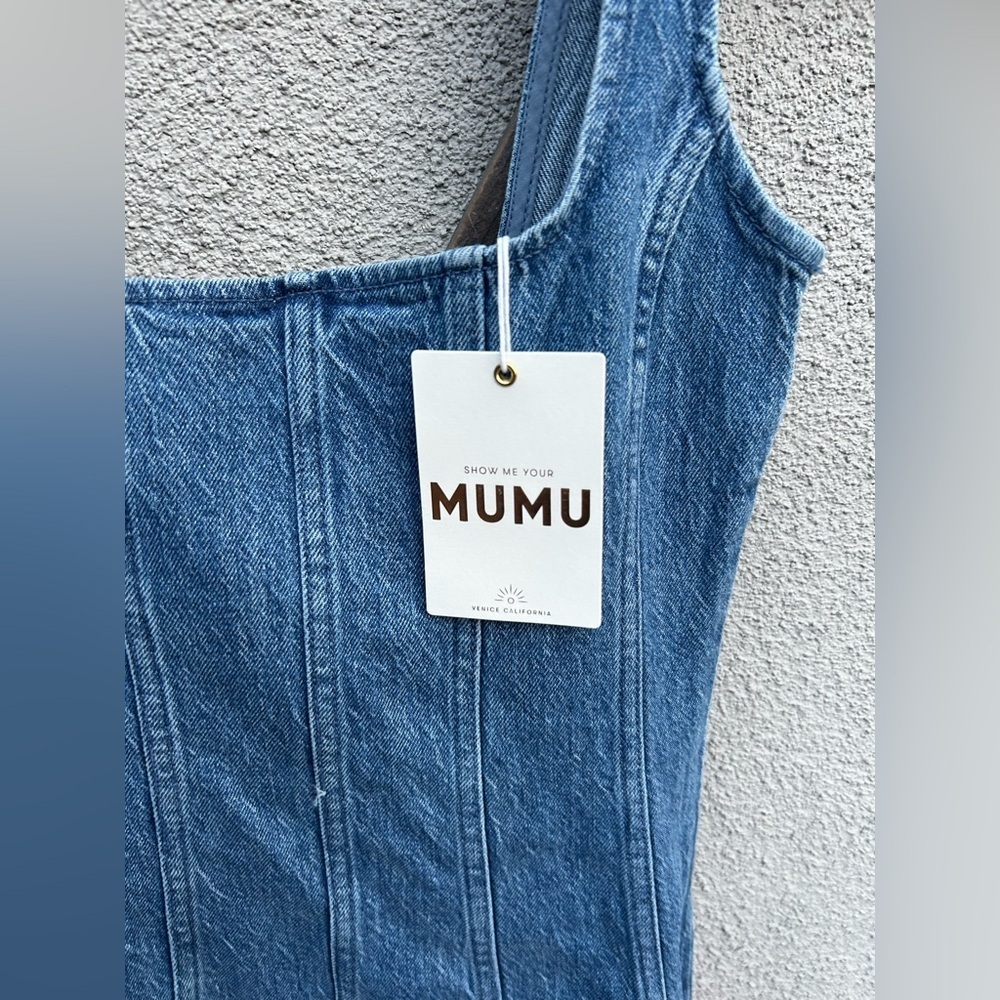 Show Me Your Mumu Prim Midi Dress in Windy Indigo New with Tags! - Picture 4 of 8